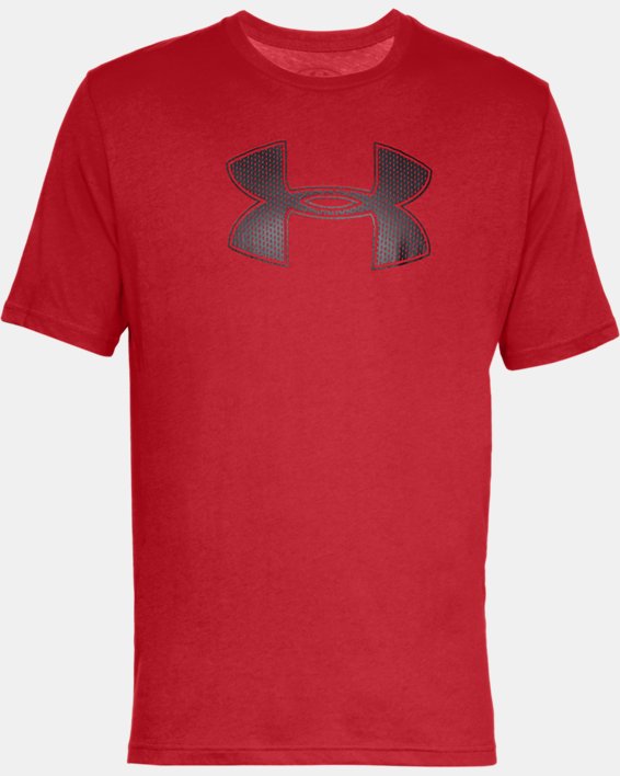 Men's UA Big Logo Short Sleeve T-Shirt in Red image number 3